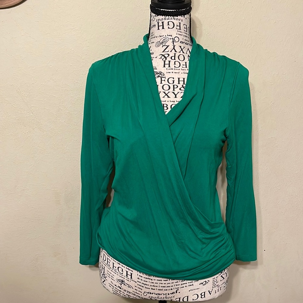 The Limited, Green 3/4 Sleeve Top, M.
